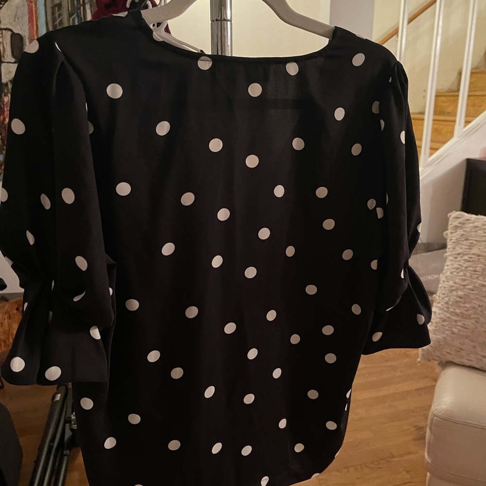 Never been worn Laundry polka dot blouse with tie